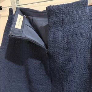 Babaton Deep Blue Textured Skirt with Pockets